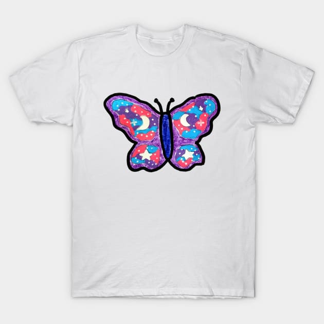 Space Butterfly T-Shirt by Bucket Hat Kiddo